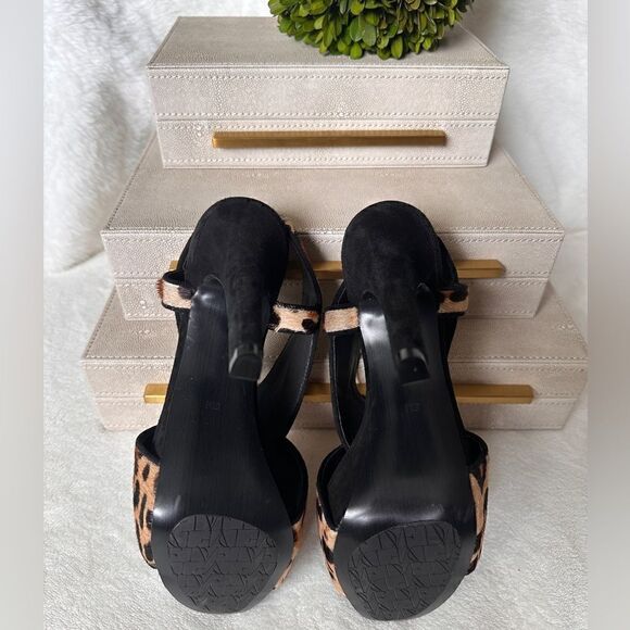 Diane Von Furstenberg Leopard Print Pony Hair Platform Heels – Size 8 - Picture 4 of 17